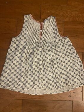 Indie Collection Women’s Flowy Tank, cream and black floral